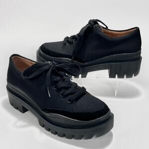 Vionic Ezrie Platform Chunky Lug Sole Sneakers Shoes 8.5 Black Comfort Lace Up
